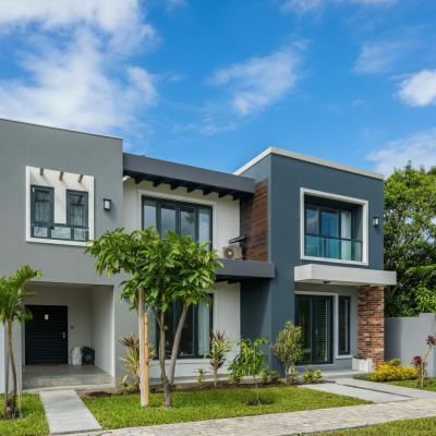 Casas pintadas com a tinta CYZ Guerreira.