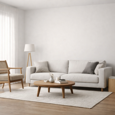 CYZ Bem Estar - Sala de estar minimalista – Branco gelo fosco