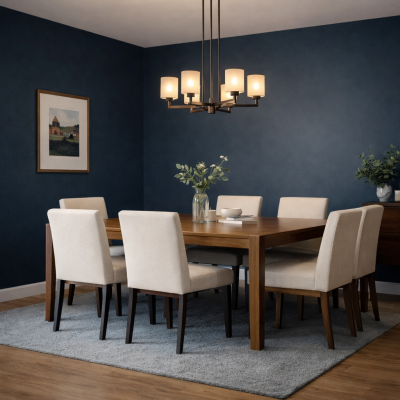 CYZ Bem Estar - Sala de jantar sofisticada – Azul petróleo fosco