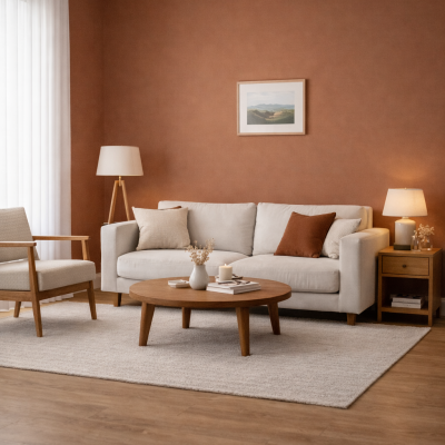 CYZ Bem Estar - Sala contemporânea – Terracota fosco